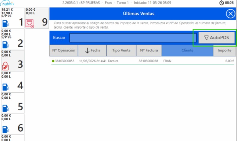 Ventas AutoPos desde TPV